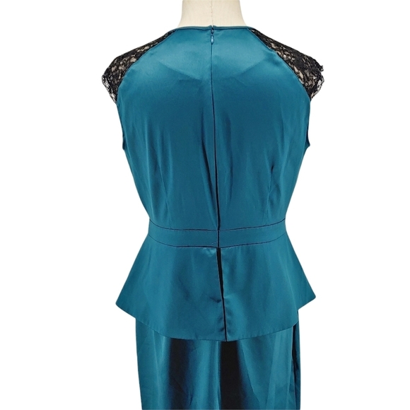 J. Taylor Women's Size 12 Jade Green Peplum Dress - Picture 4 of 9